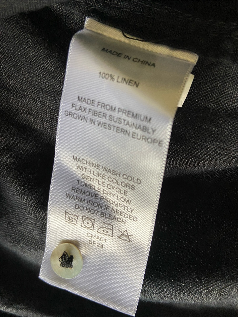 Quince Black Short-Sleeve Swing Linen Dress *Medium Fit* - Picture 6 of 9